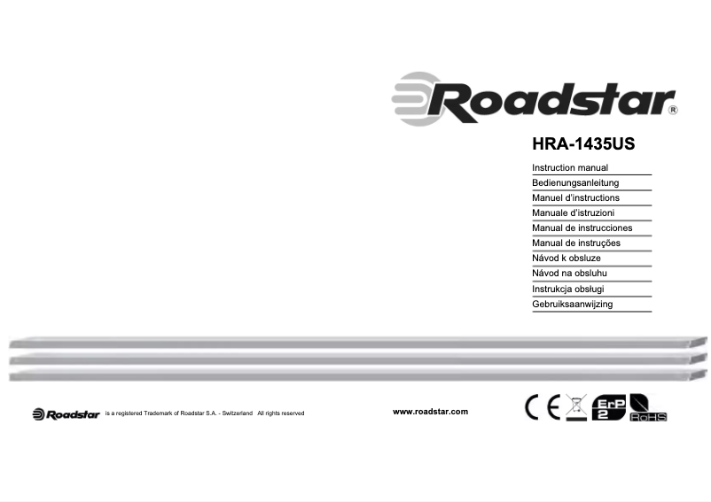 Page 1 de la notice Manuel utilisateur Roadstar HRA-1435