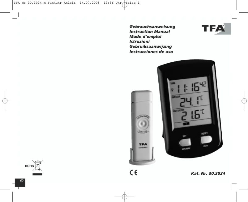 Page 1 of the manual User Manual TFA 30.3034.01