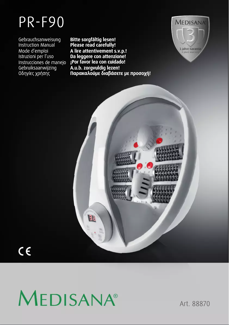 Page 1 de la notice Manuel utilisateur Medisana PR-F90
