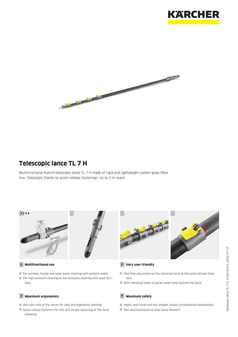 Page 1 de la notice Manuel utilisateur Kärcher TL 7 H