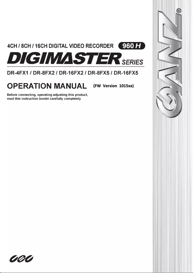 Page 1 of the manual User Manual Ganz DigiMaster DR-4FX1