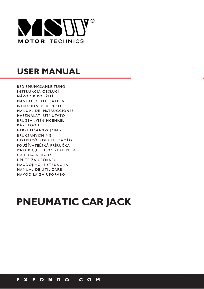Page 1 de la notice Manuel utilisateur MSW MSW-PCJ-303