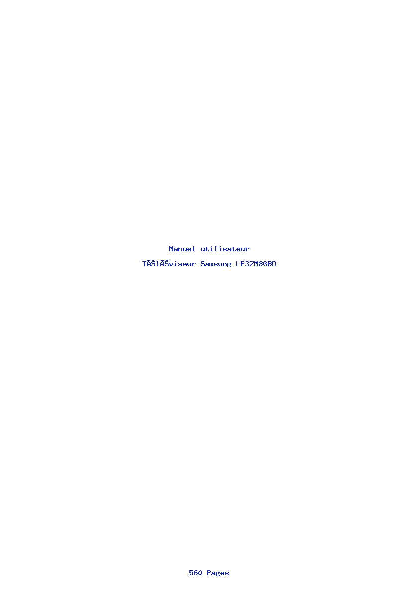 Page 1 de la notice Manuel utilisateur Samsung LE37M86BD