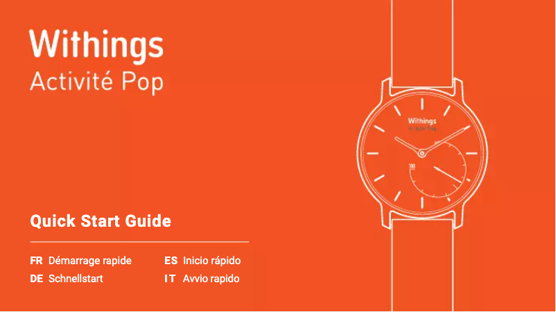 Page 1 de la notice Manuel utilisateur Withings Activite