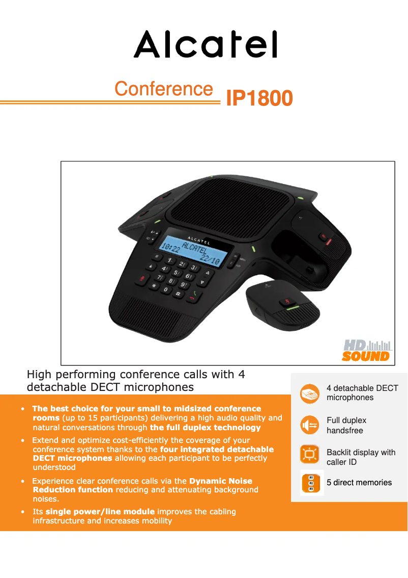 Página nº 1 - Manual de usuario Alcatel Conference 1800