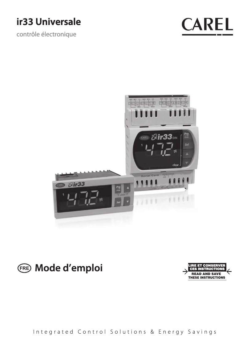 Page 1 de la notice Manuel utilisateur Carel ir33