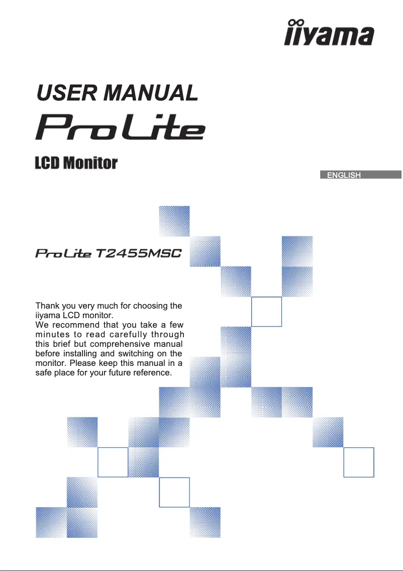 Page 1 de la notice Manuel utilisateur Iiyama ProLite T2455MSC