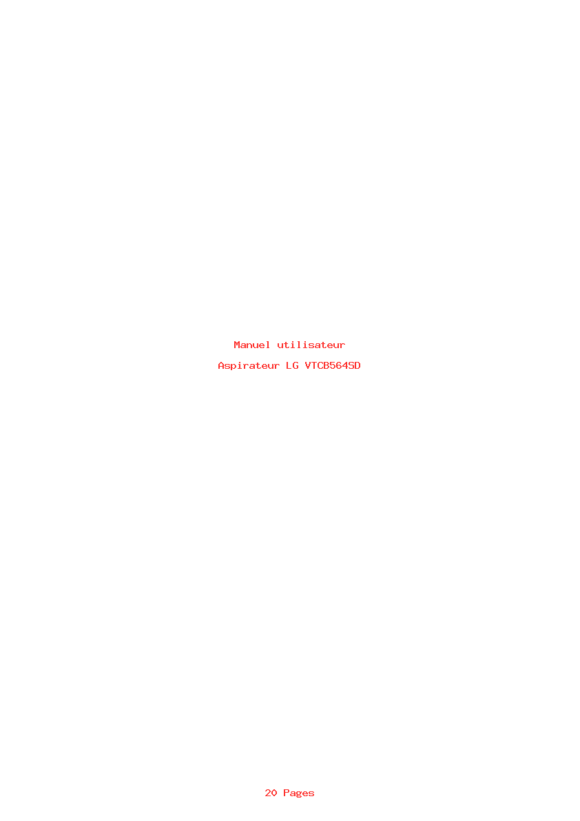 Page 1 de la notice Manuel utilisateur LG VTCB564SD