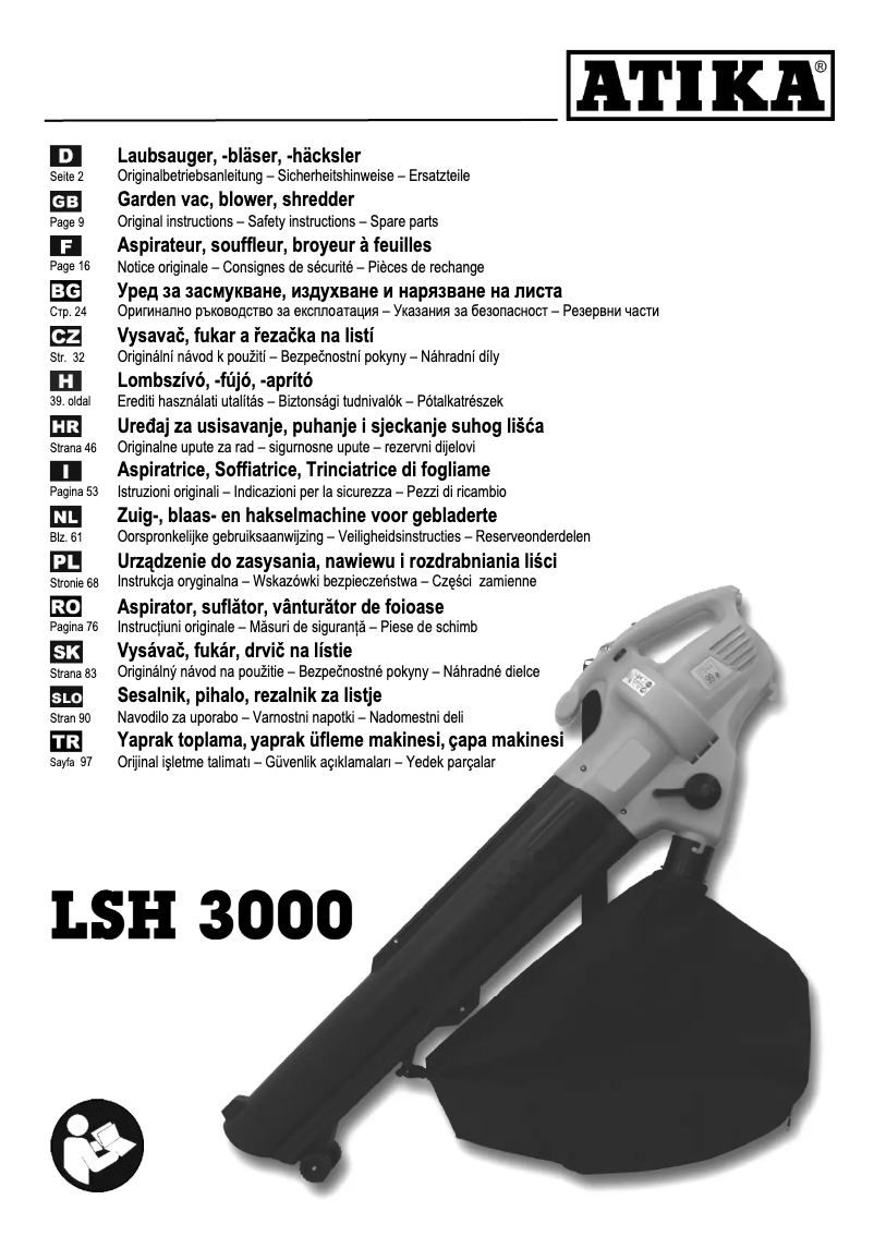 Page 1 de la notice Manuel utilisateur ATIKA LSH 3000