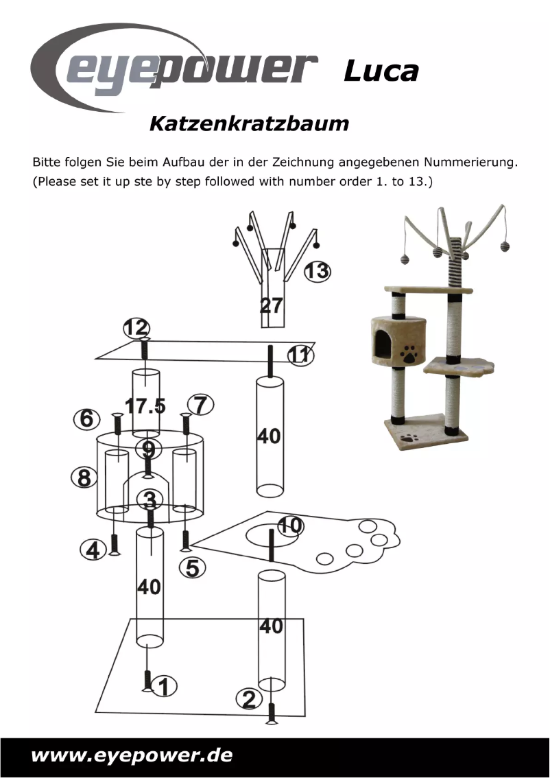 Page 1 de la notice Manuel utilisateur Eyepower Luca