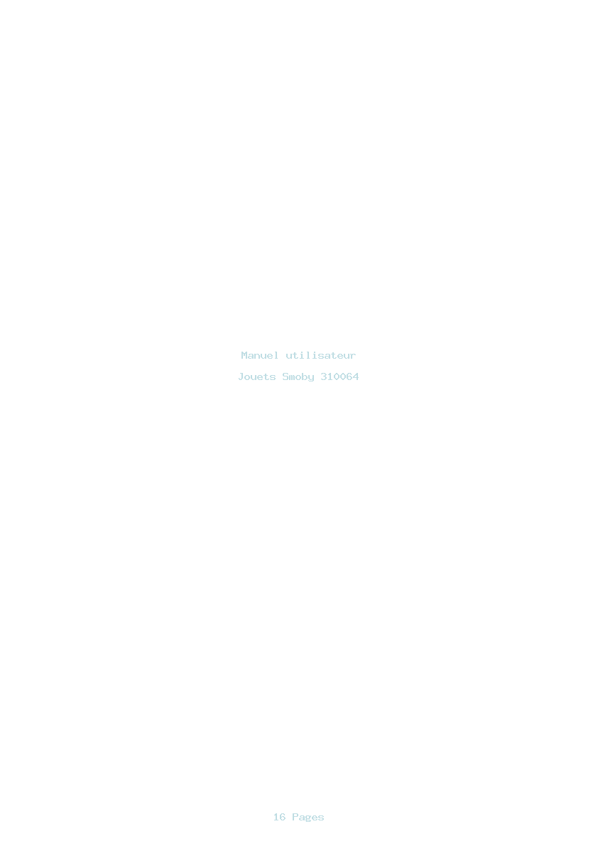 Page 1 de la notice Manuel utilisateur Smoby 310064