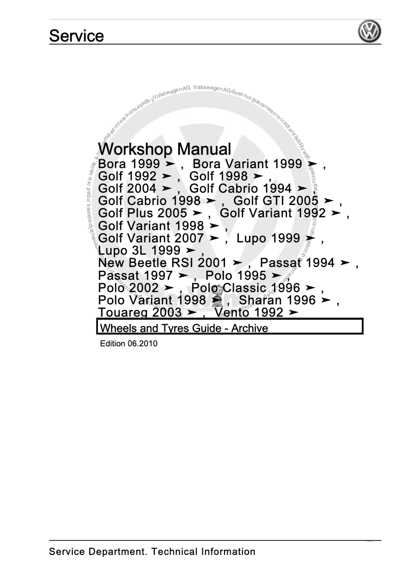 Page 1 of the manual User Manual Volkswagen Polo Classic (1996)