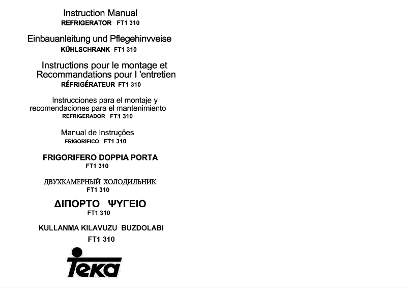 Page 1 de la notice Manuel utilisateur Teka FT1 310