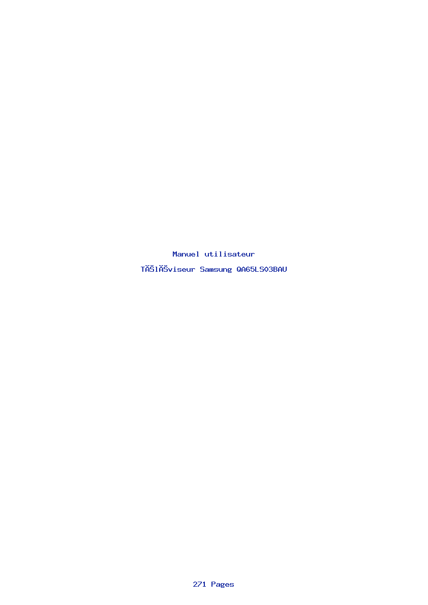 Page 1 de la notice Manuel utilisateur Samsung QA65LS03BAU