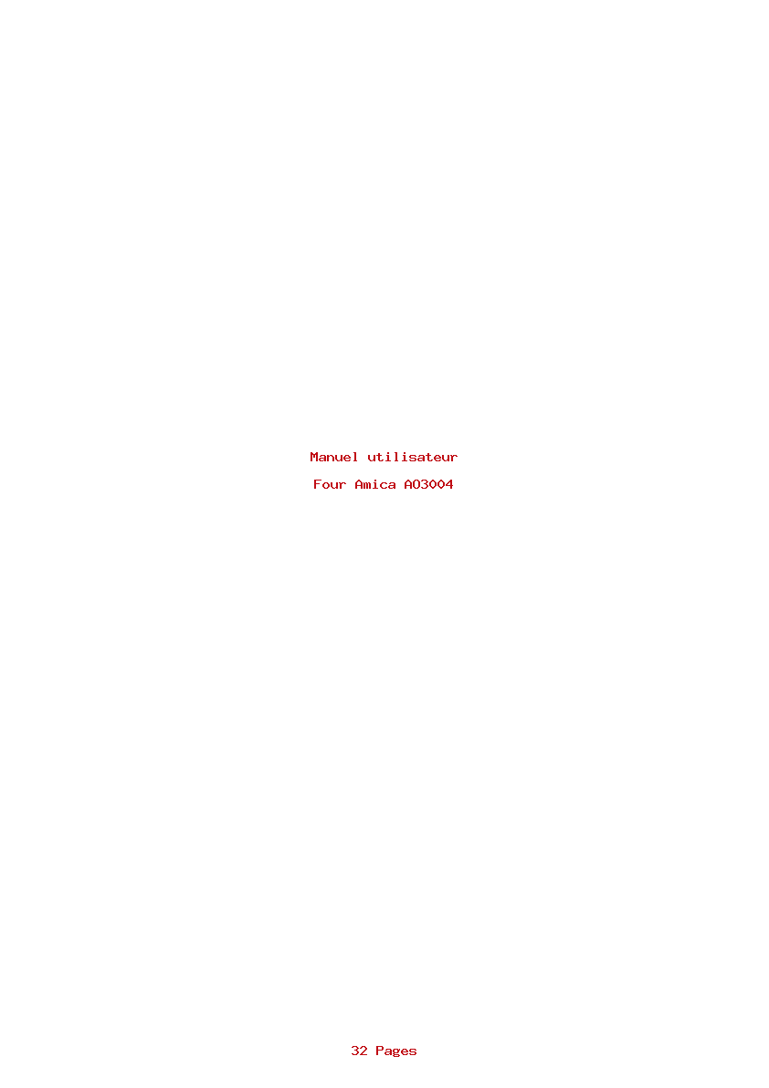 Image de la première page du manuel de l'appareil AO3004