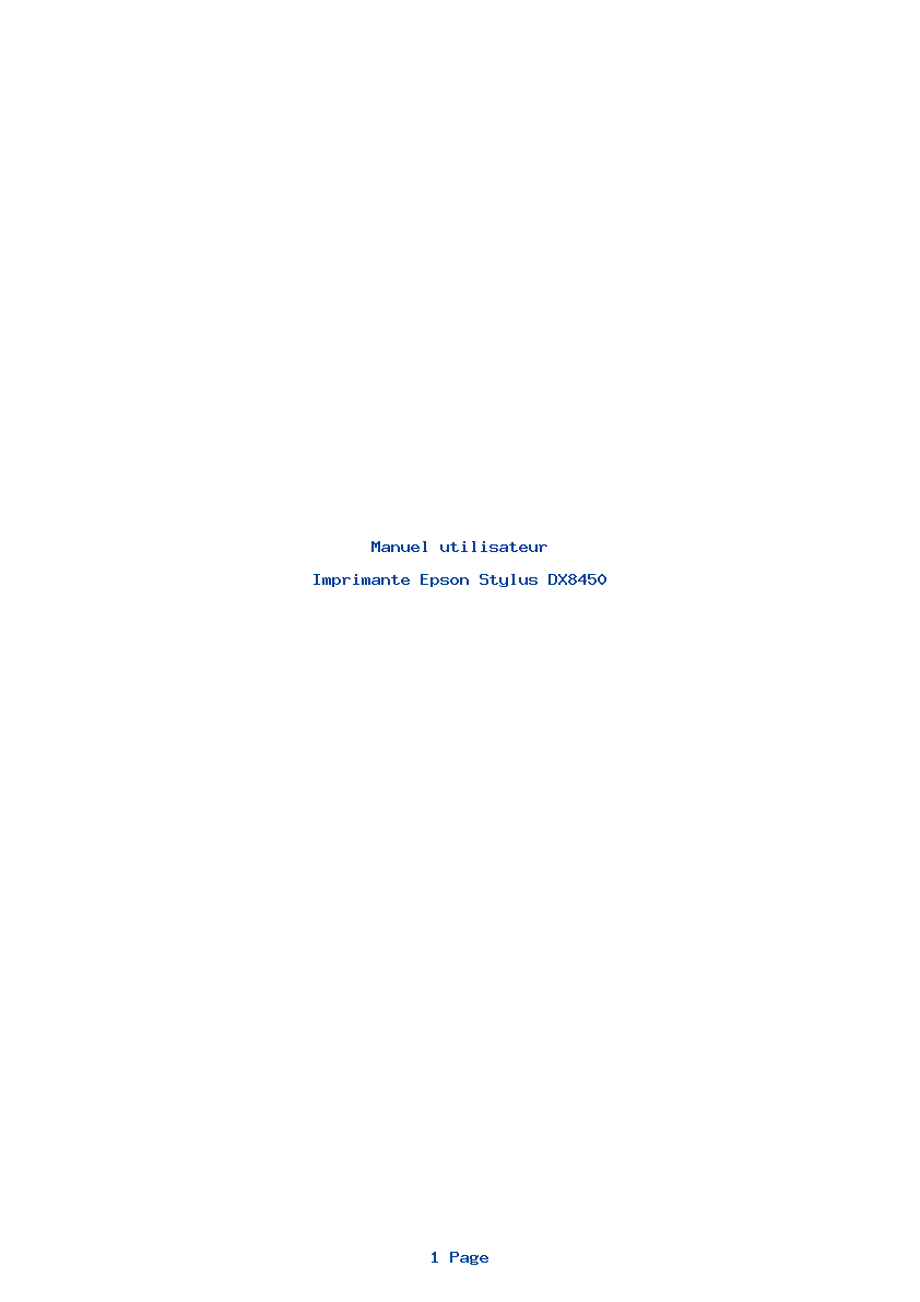 Page 1 de la notice Manuel utilisateur Epson Stylus DX8450