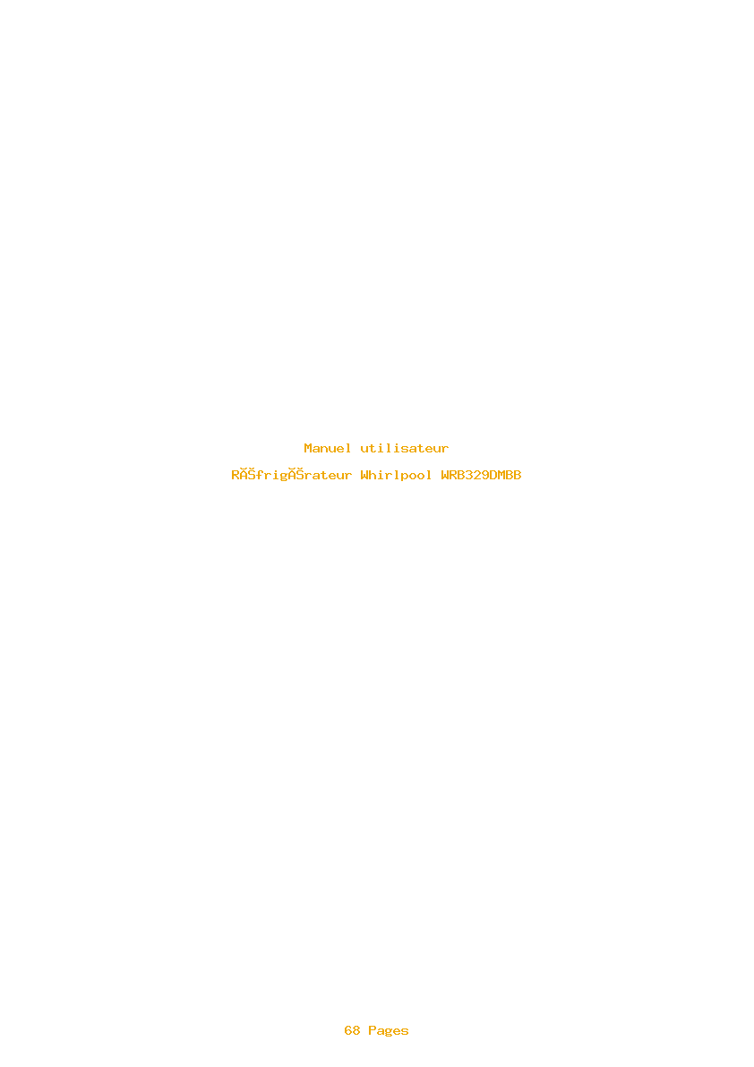 Page 1 de la notice Manuel utilisateur Whirlpool WRB329DMBB
