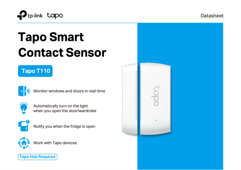 Page 1 de la notice Fiche technique TP-Link Tapo T110