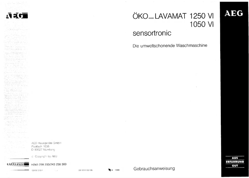Page 1 de la notice Manuel utilisateur AEG Lavamat 1250 VI