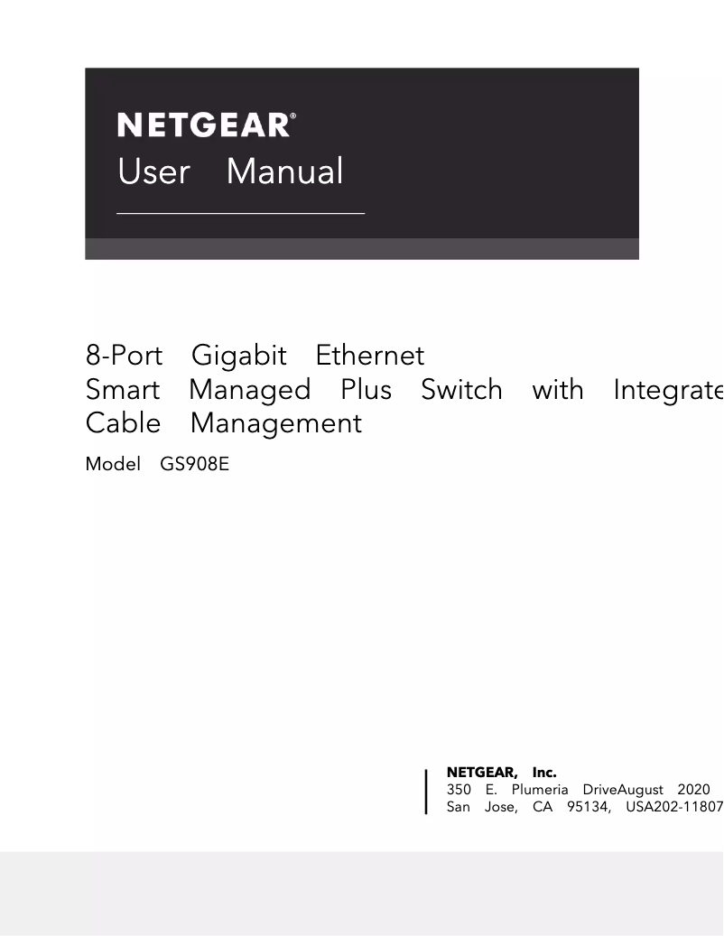 Page 1 of the manual User Manual Netgear GS908E