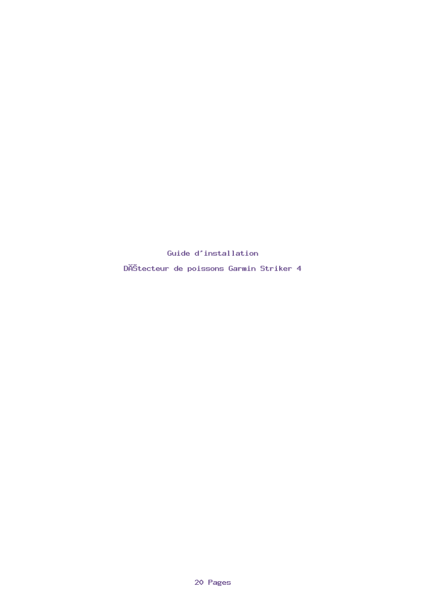 Page 1 de la notice Guide d'installation Garmin Striker 4