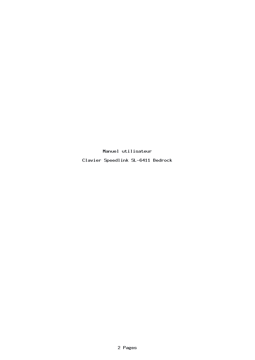 Page 1 de la notice Manuel utilisateur Speedlink SL-6411 Bedrock