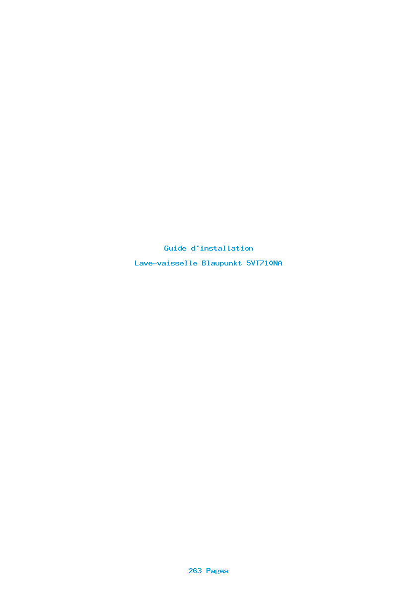 Page 1 de la notice Guide d'installation Blaupunkt 5VT710NA
