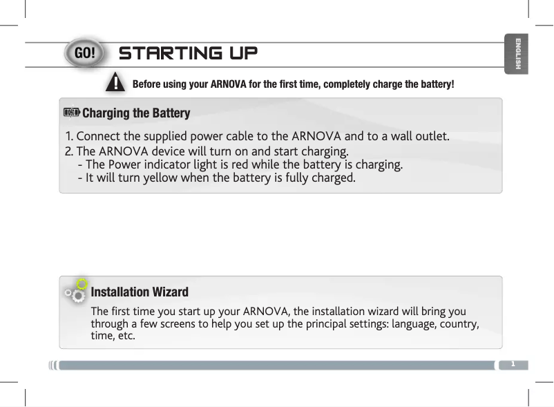 Page 1 de la notice Manuel utilisateur Archos Arnova 7F G3