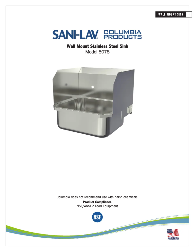 Page 1 de la notice Manuel utilisateur Sani-Lav 5078