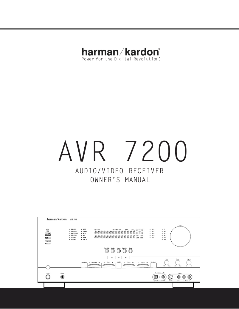 Page 1 de la notice Manuel utilisateur Harman Kardon AVR 7200