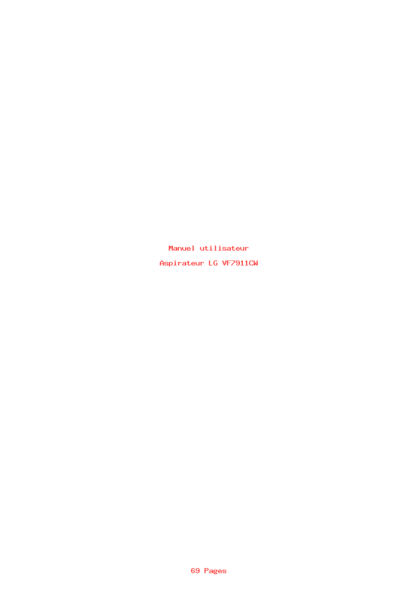 Page 1 de la notice Manuel utilisateur LG VF7911CW