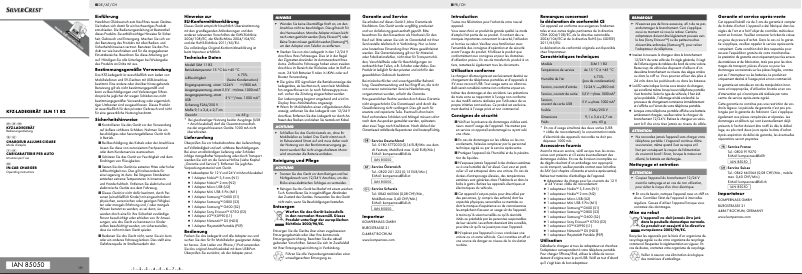 Page 1 de la notice Manuel utilisateur SilverCrest SLM 11 B2