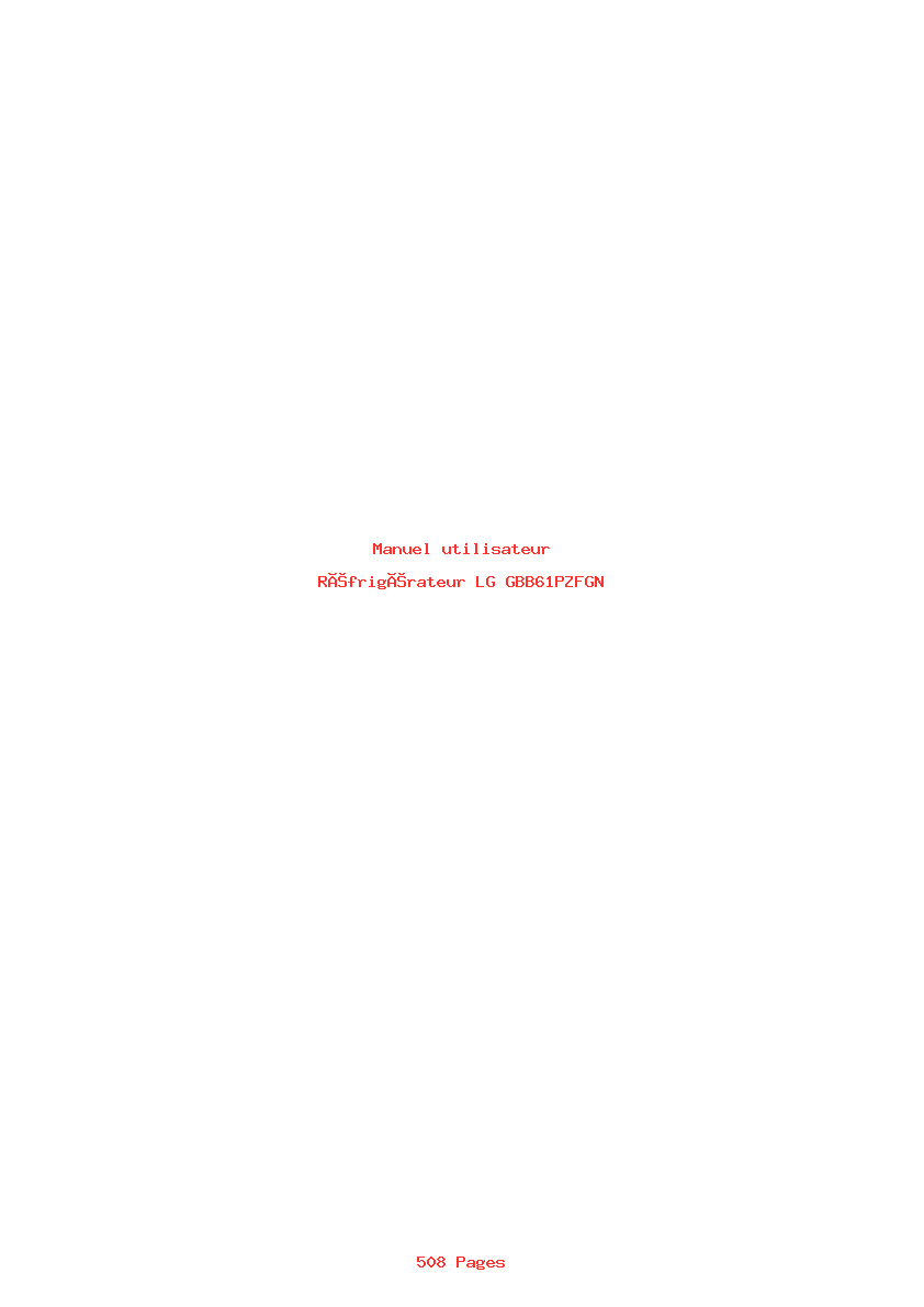 Page 1 de la notice Manuel utilisateur LG GBB61PZFGN