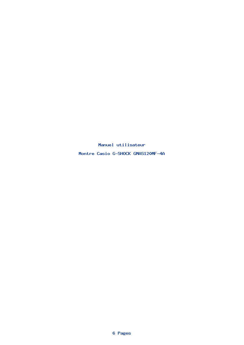 Page 1 de la notice Manuel utilisateur Casio G-SHOCK GMAS120MF-4A