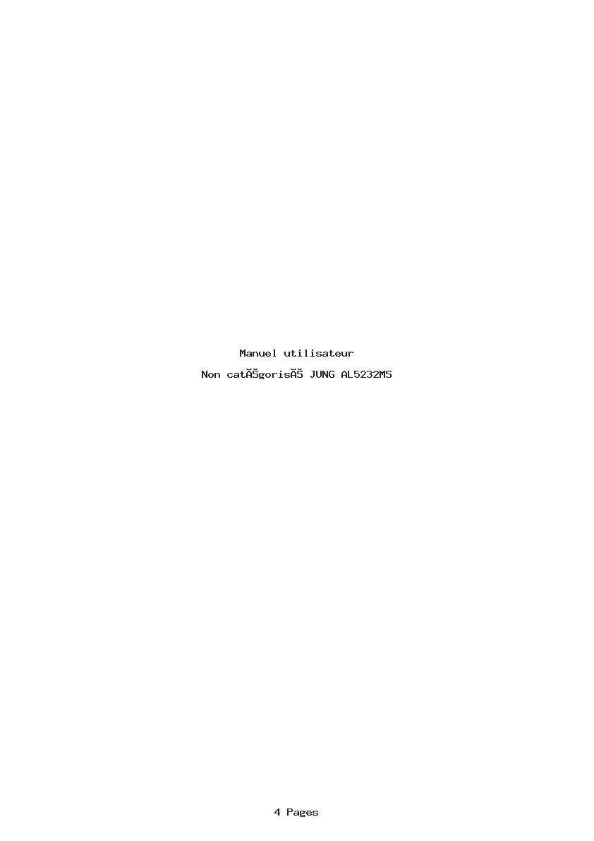 Page 1 de la notice Manuel utilisateur JUNG AL5232MS