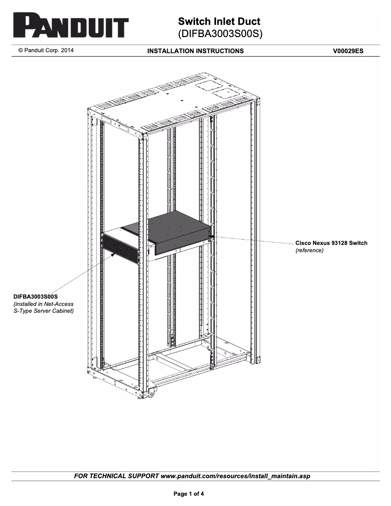 Page 1 de la notice Mode d'emploi Panduit DIFBA3003S00S