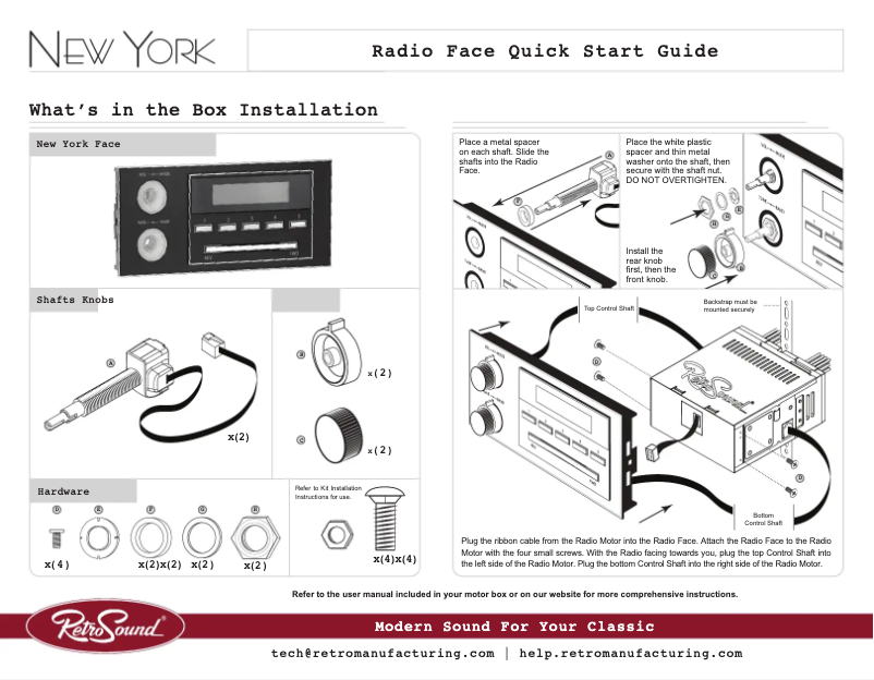 Page 1 of the manual User Manual RetroSound New York