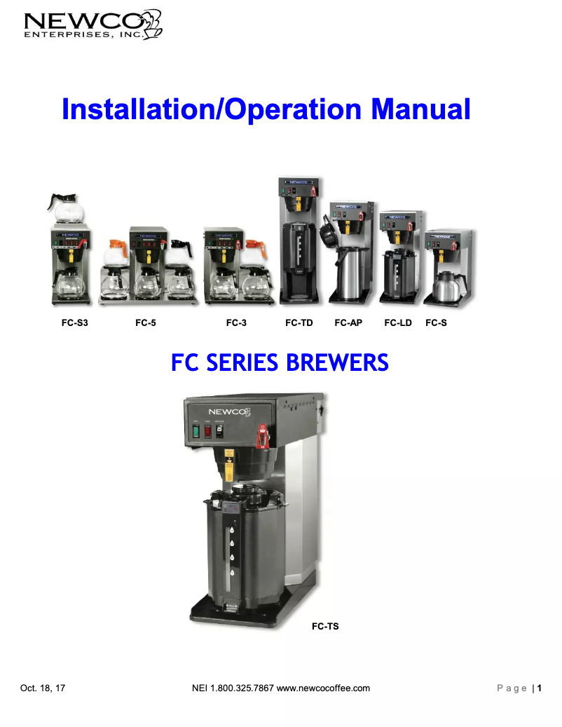 Page 1 de la notice Manuel utilisateur Newco FC-3