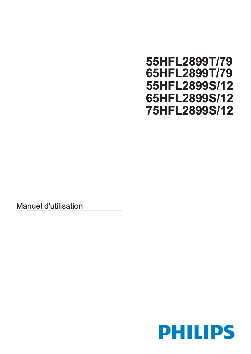Page 1 of the manual User Manual Philips 55HFL2899S