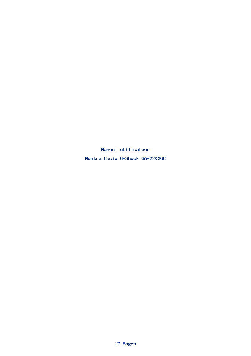 Page 1 de la notice Manuel utilisateur Casio G-Shock GA-2200GC
