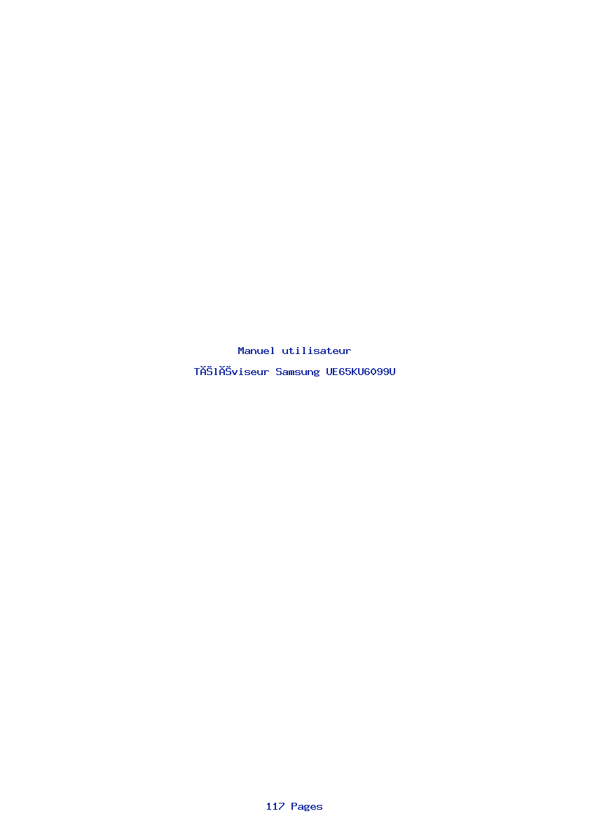 Page 1 de la notice Manuel utilisateur Samsung UE65KU6099U