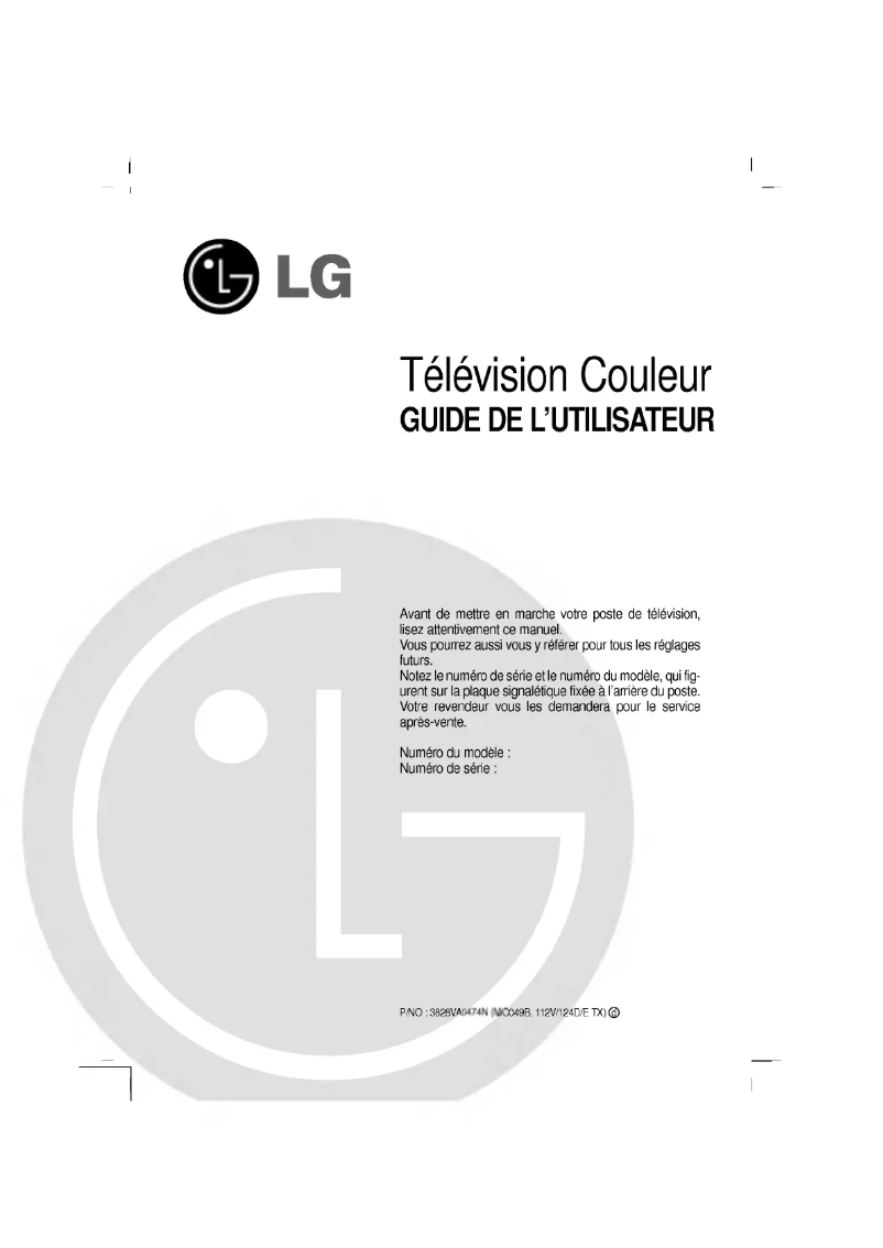 Page 1 de la notice Manuel utilisateur LG RT-21FB75VM