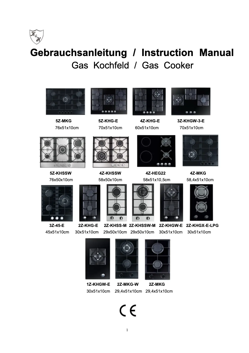 Page 1 de la notice Manuel utilisateur K&H 2Z-KHG