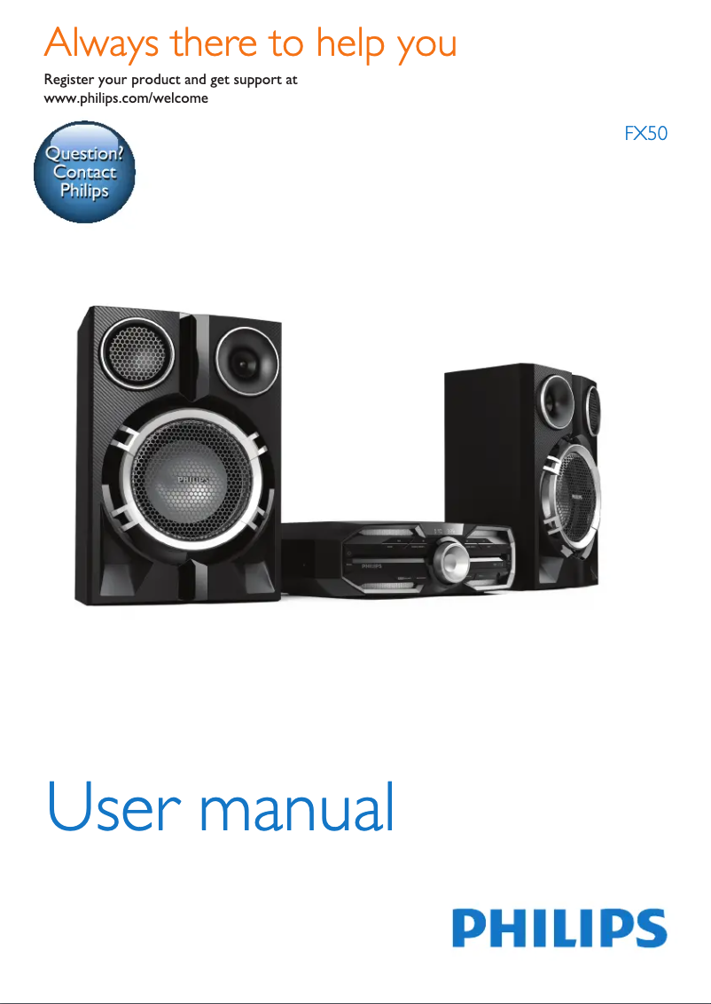 Page 1 de la notice Manuel utilisateur Philips FX50X