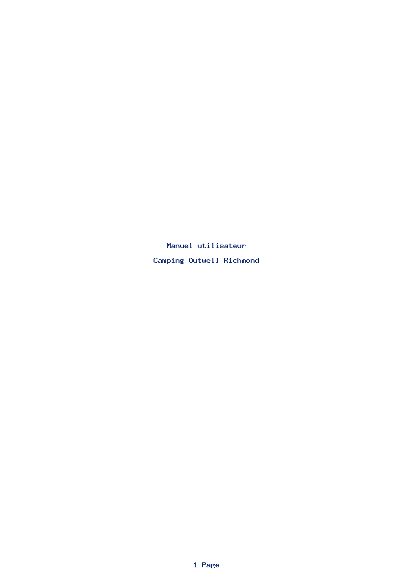 Page 1 de la notice Manuel utilisateur Outwell Richmond
