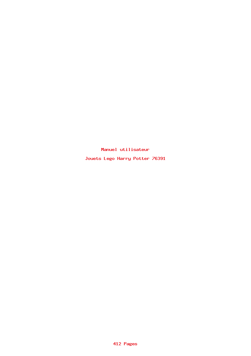 Page 1 de la notice Manuel utilisateur Lego Harry Potter 76391