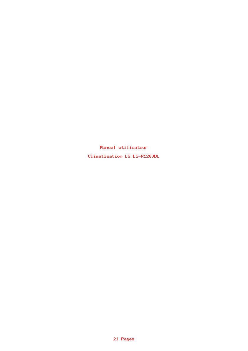 Page 1 de la notice Manuel utilisateur LG LS-R126JDL