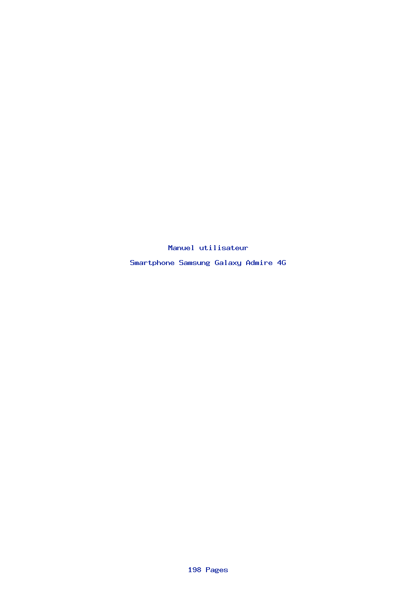 Page 1 de la notice Manuel utilisateur Samsung Galaxy Admire 4G