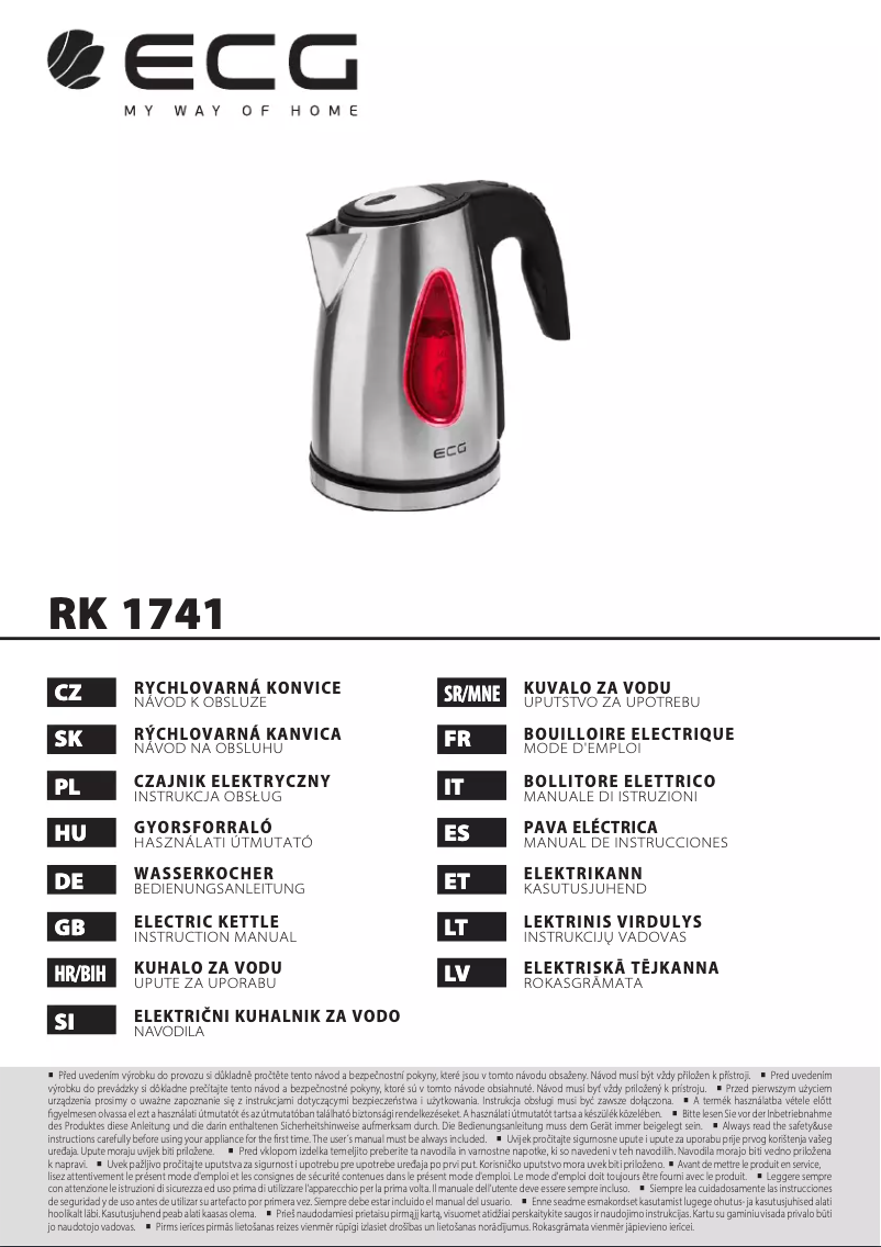 Page 1 of the manual User Manual ECG RK 1741