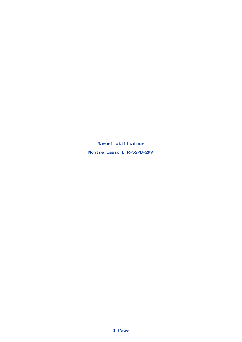 Page 1 de la notice Manuel utilisateur Casio EFR-527D-2AV